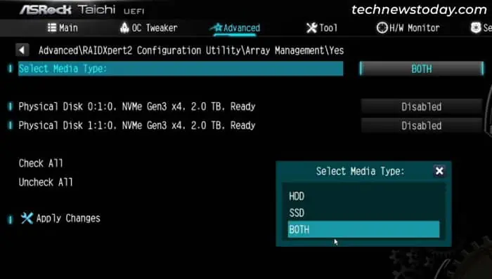 asrock-taichi-create-raid-array-select-media-type-hdd-ssd-both