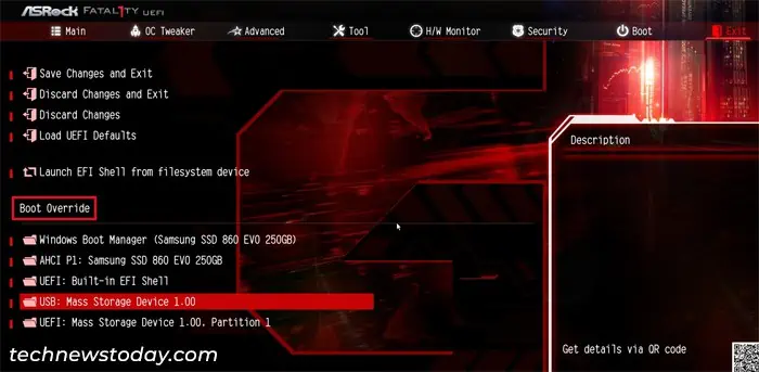 How to Boot from USB on ASRock Motherboard 5 asrock-uefi-boot-override-usb-device-1