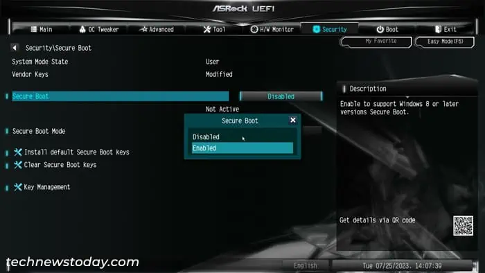 How to Enable or Disable Secure Boot on ASRock Motherboard 7 asrock-uefi-secure-boot-enabled