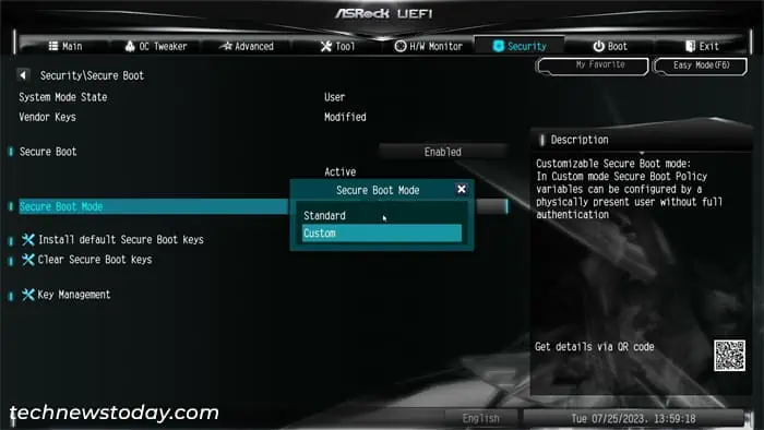 How to Enable or Disable Secure Boot on ASRock Motherboard 5 asrock-uefi-secure-boot-mode-custom