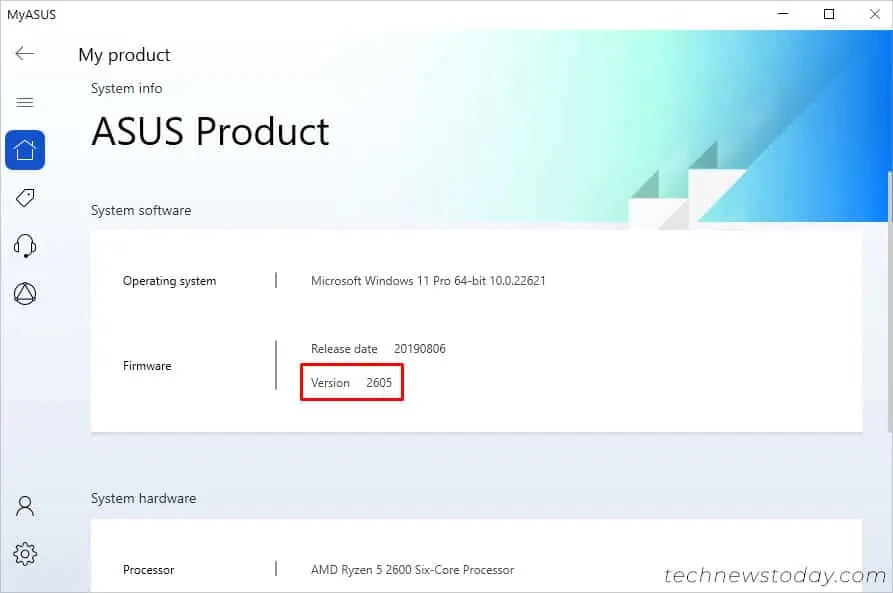 How to Check BIOS Version on ASUS? 5 Proven Ways 8 asus-product-myasus-firmware-version