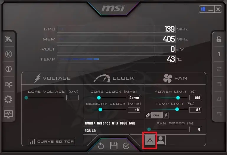 How to Control GPU Fan Speed Using MSI Afterburner 5 auto-button-msi-afterburner