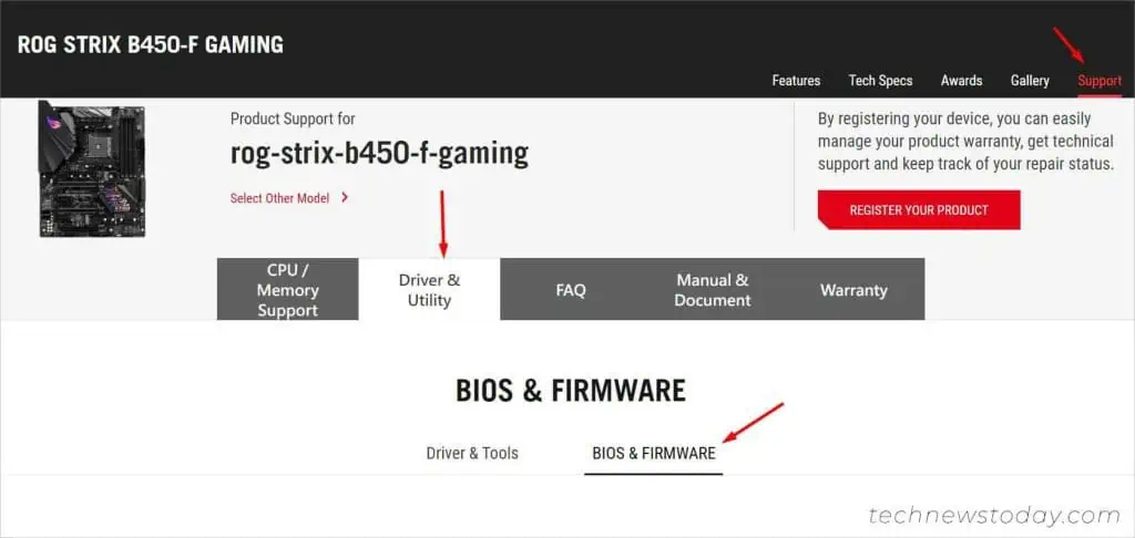How to Check BIOS Version on ASUS? 5 Proven Ways 14 bios-and-firmware-asus-support-1024x486