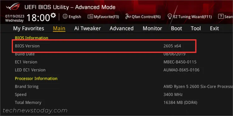 How to Check BIOS Version on ASUS? 5 Proven Ways 3 bios-version-checking-from-advanced-mode