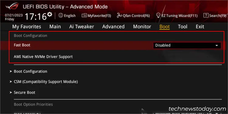 Fast Boot on ASUS: Here's How to Configure 5 boot-configuration-section