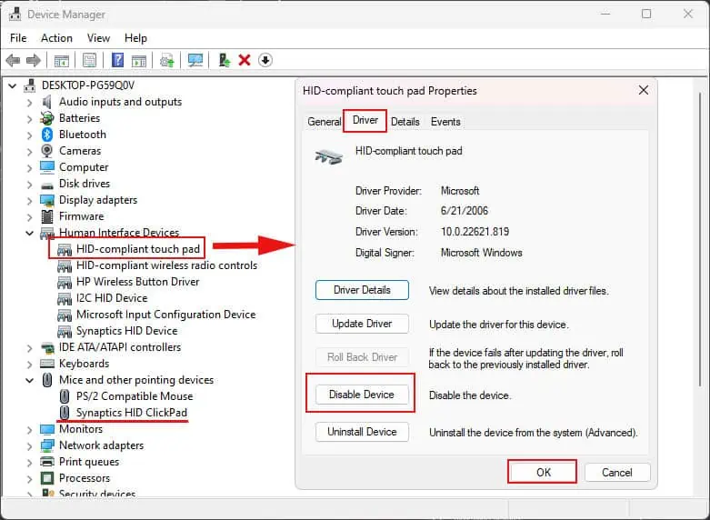 disable-touchpad-driver-hp-laptop