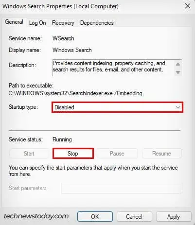 disable-windows-search