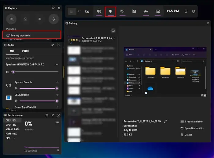 How to Screenshot on Lenovo Yoga (Tablet and Laptop) 7 gamebar-screenshot-see-my-captures
