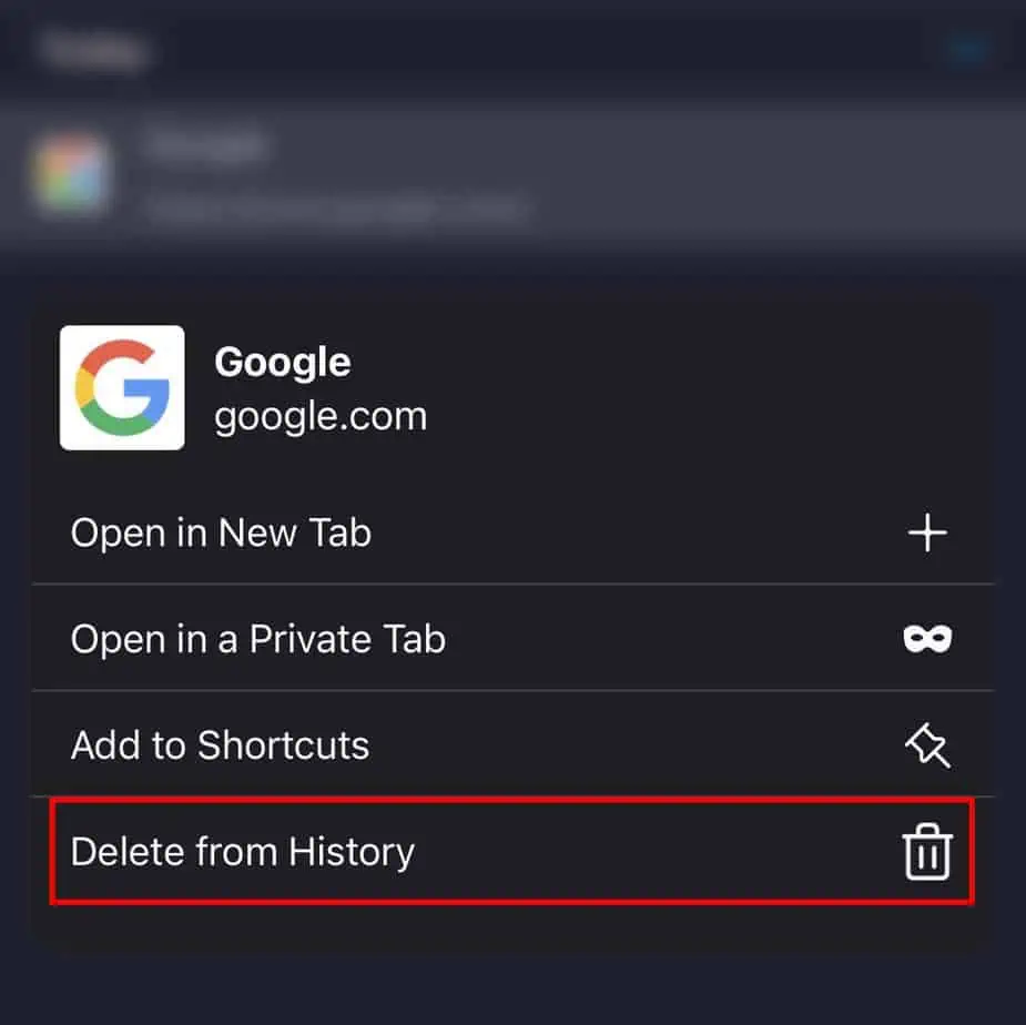 How to Clear History on Firefox 20 iOS-firefox-delete-from-history