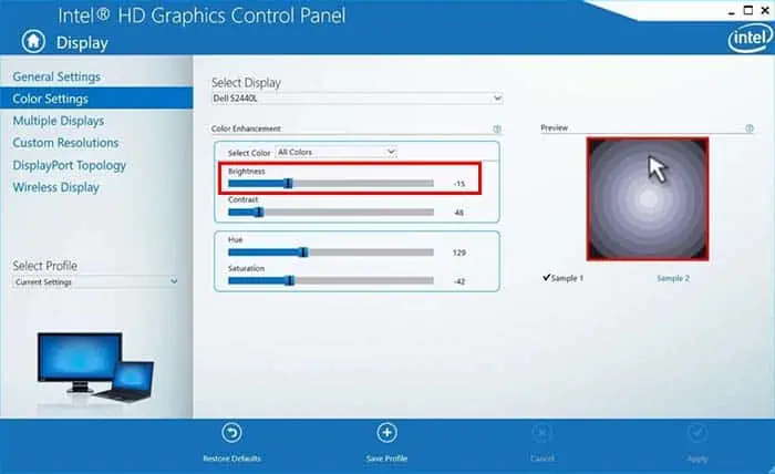 How to Change Brightness on Dell Monitor? 4 Proven Ways 7 intel-graphics-control-panel-brightness