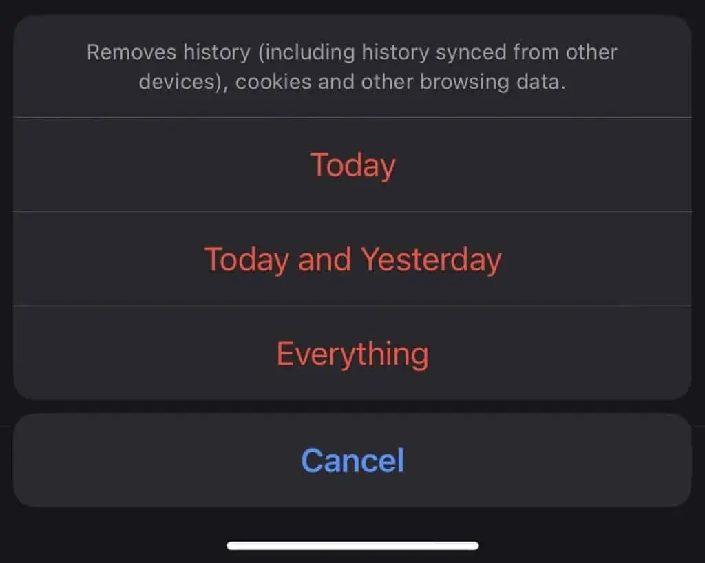 How to Clear History on Firefox 19 ios-firefox-time-range-to-clear-history-1024x818