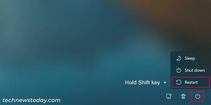 How to Boot from USB on ASRock Motherboard 6 login-screen-hold-shift-key-plus-restart