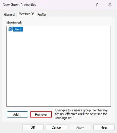 5 Ways to Create Guest Account in Windows 10 3 member-of-users-remove