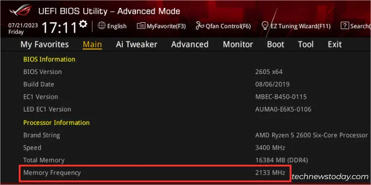 memory-frequency-asus-checking-in-advanced-mode