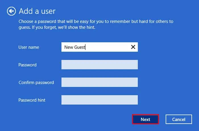 5 Ways to Create Guest Account in Windows 10 12 netplwiz-local-account-add-user-user-name-next