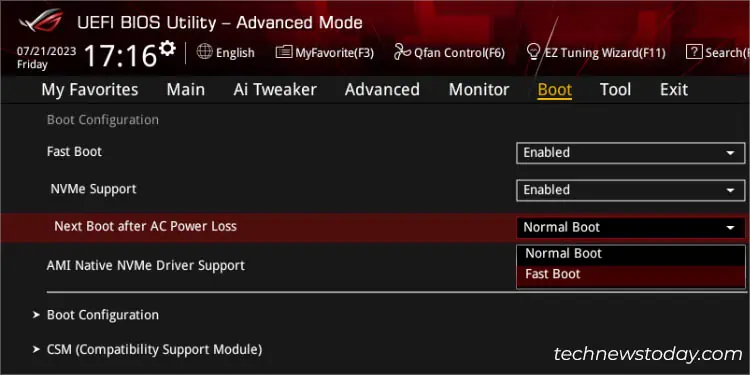 Fast Boot on ASUS: Here's How to Configure 9 next-boot-after-ac-power-loss-in-asus-bios