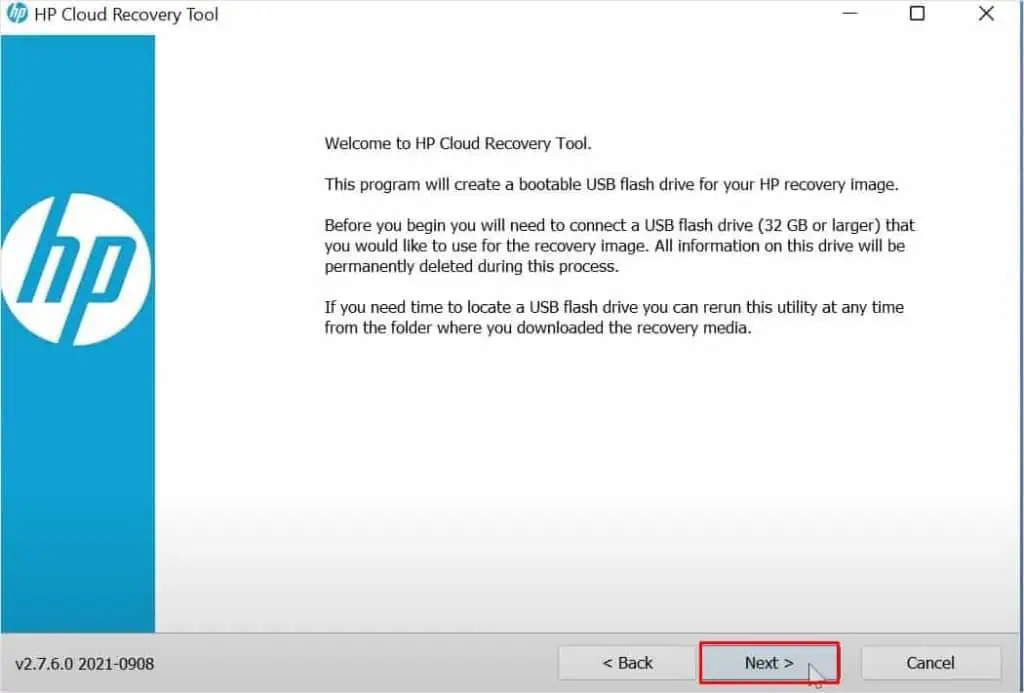 How to Factory Reset HP Laptop 7 next-hp-cloud-recovery-1024x693