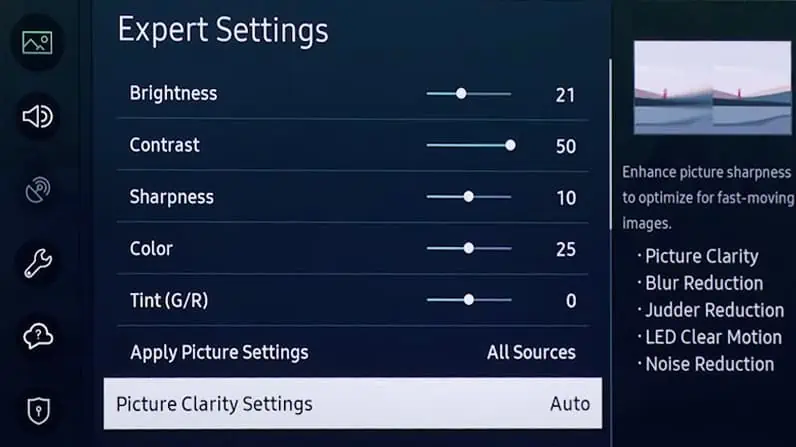 How to Reduce Noise on TV 4 picture-clarity-settings