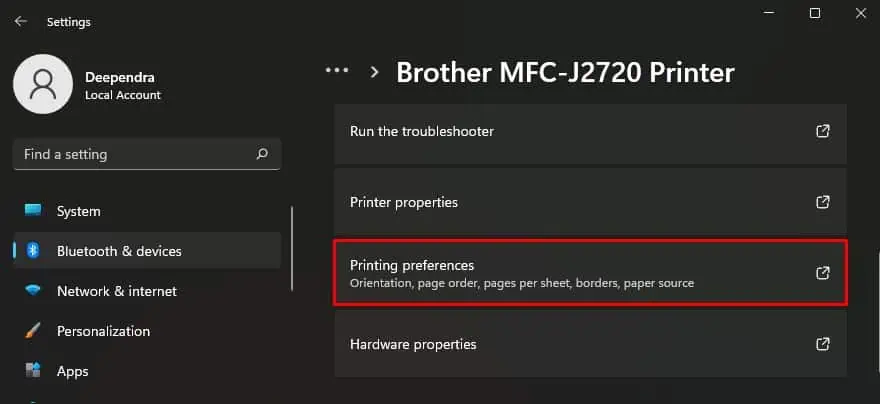 printing-preference-of-brother-printer-in-settings