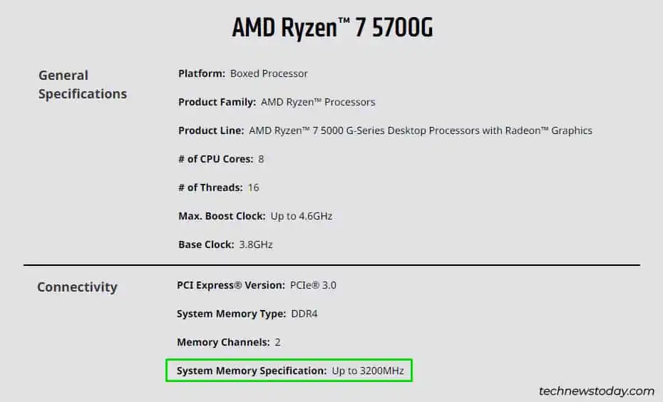 How To Enable XMP In Gigabyte BIOS 1 ryzen-7-5700g-memory-specification