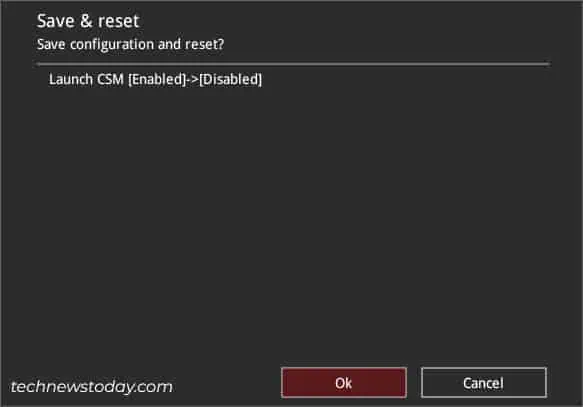 How to Enable or Disable CSM on ASUS? 11 save-and-reset-asus