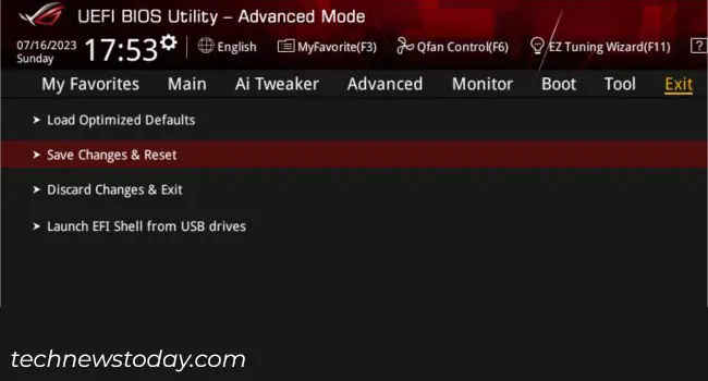 How to Enable or Disable CSM on ASUS? 10 save-changes-and-reset-asus