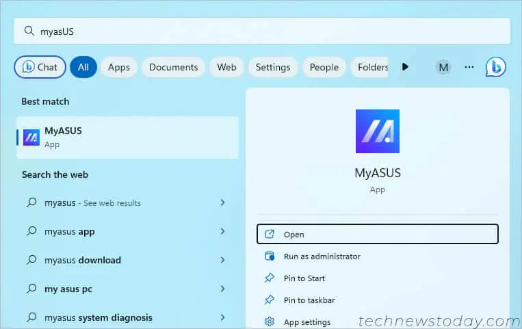 How to Check BIOS Version on ASUS? 5 Proven Ways 6 start-menu-myasus-app