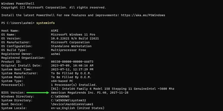 3 Ways To Check ASRock BIOS Version 4 systeminfo-powershell
