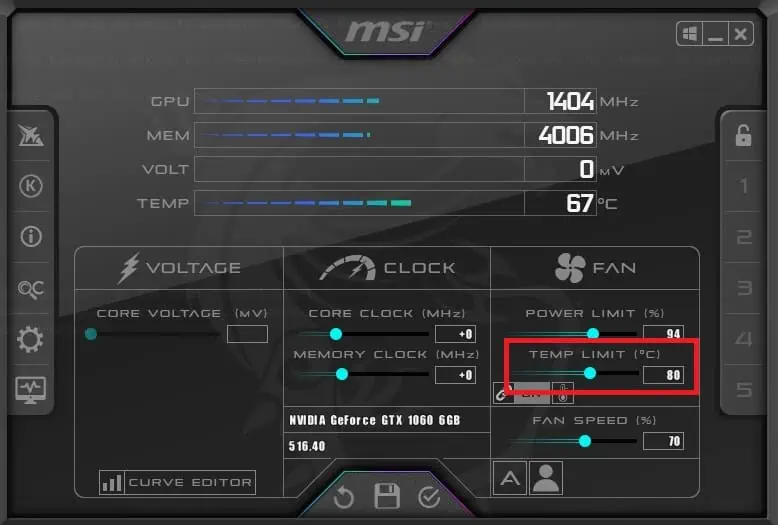 How to Control GPU Fan Speed Using MSI Afterburner 2 temp-limit