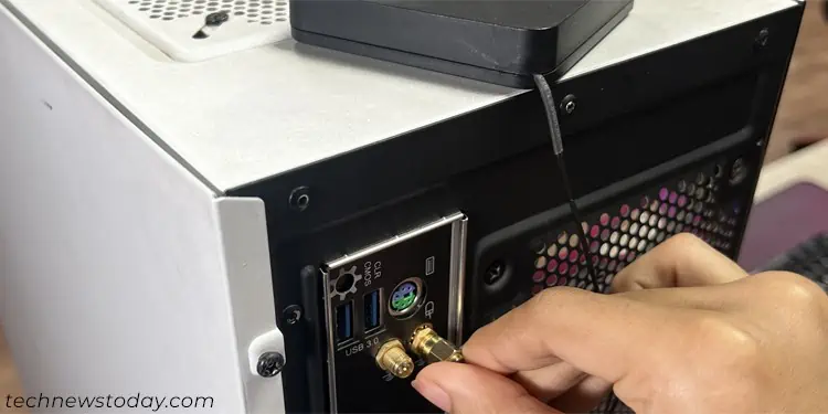 How to Install WiFi Card on ASRock Motherboard 8 antenna-connector-rotate-cloclwise-pc