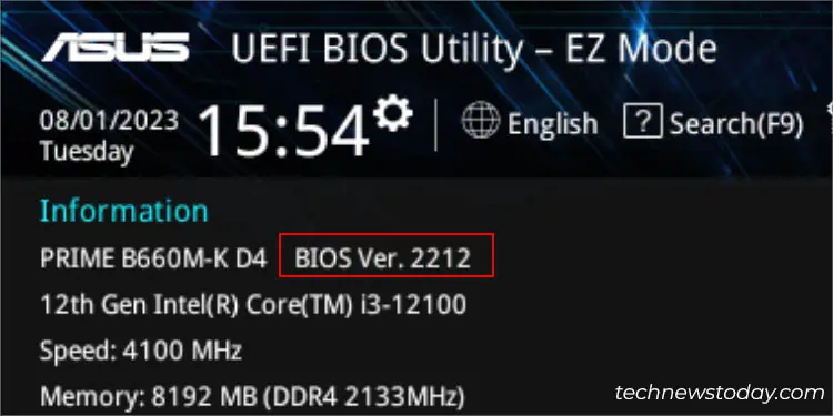 bios-version-in-ez-mode