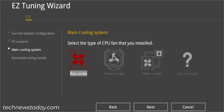 ASUS Overclocking: From Basic to Advanced 11 choosing-main-cooling-system-ez-tuning-wizard