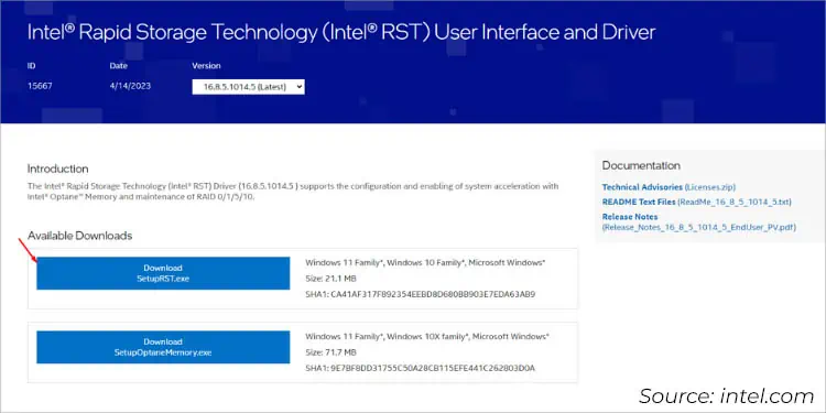 download-intel-rst-driver