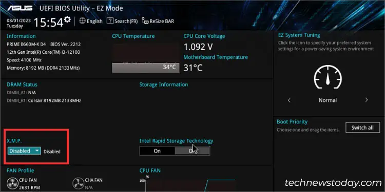 locating-xmp-in-asus-ez-mode