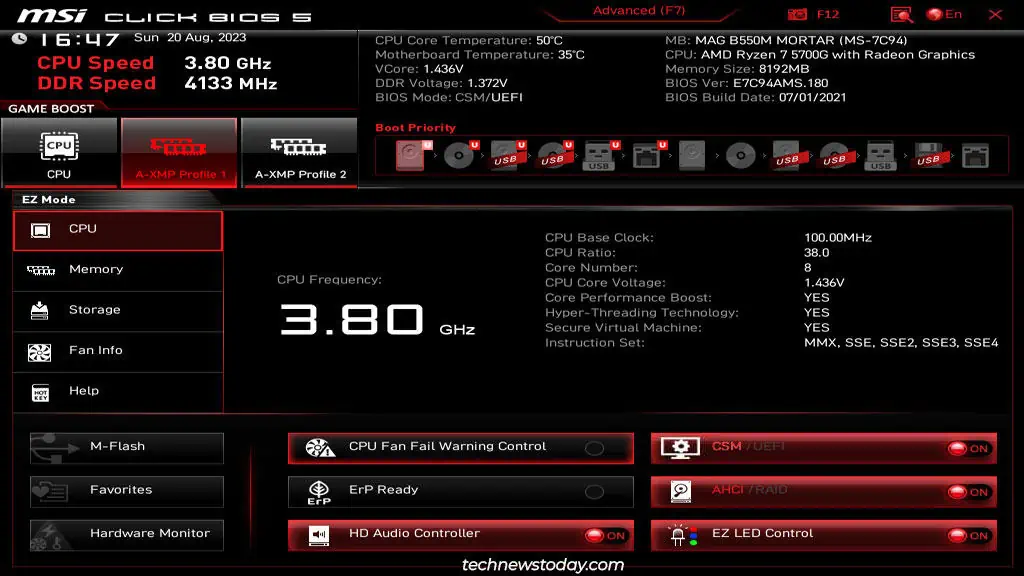 How To Enable Or Disable CSM On MSI Motherboard 2 msi-ez-mode-csm-uefi