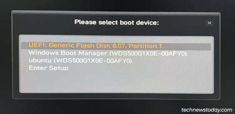 msi-select-boot-device
