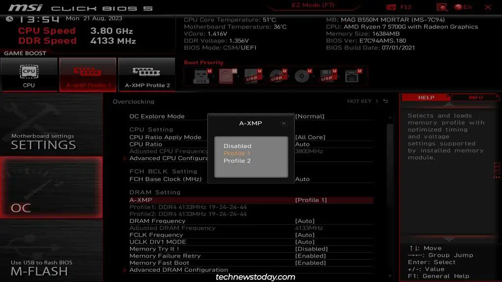 How To Enable XMP In MSI Motherboard BIOS 3 msi-xmp-profiles