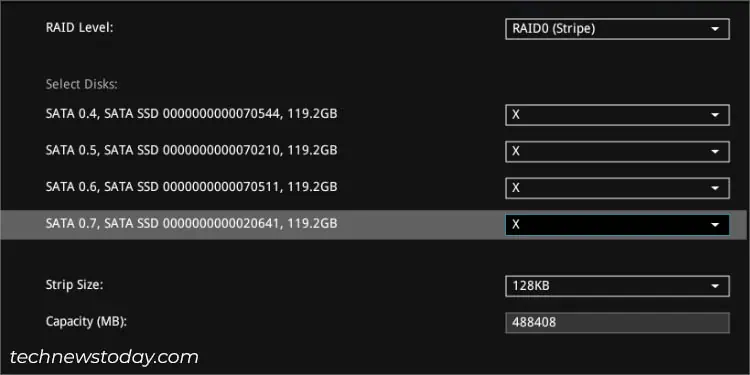 select-disk-for-raid-setup-asus-intel-bios