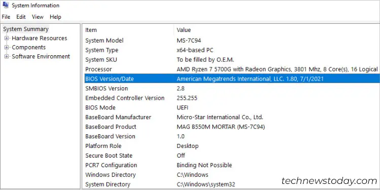 system-information-check-bios-version-date