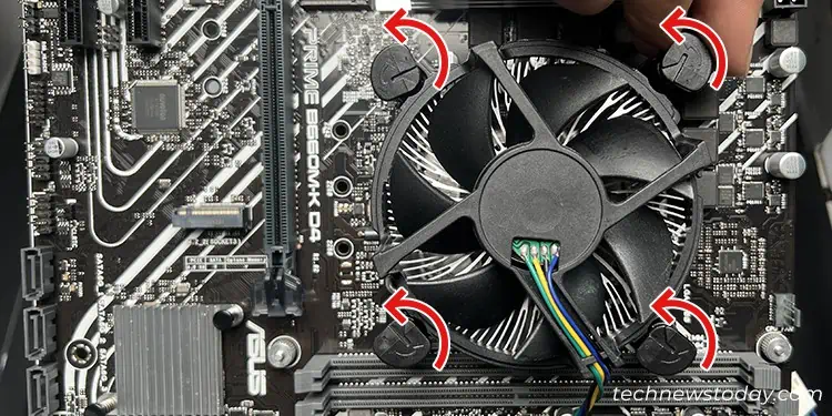 How to Clean CPU Cooler 6 trun-push-pins-anticlockwise