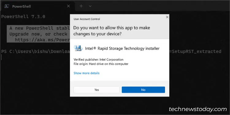 yes-to-allow-intel-rst-installer