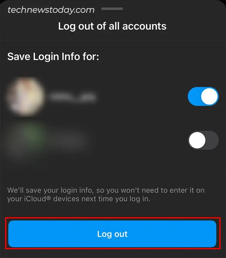 Add Yours Sticker Not Working on Instagram? 9 Ways to Fix 10 Again-select-Log-Out-and-confirm