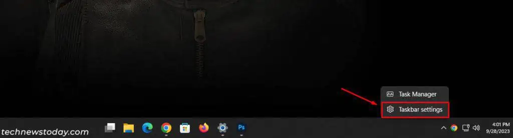 Show All Taskbar Icons in Windows 11: 3 Ways 3 Click-on-Taskbar-Settings-1024x277