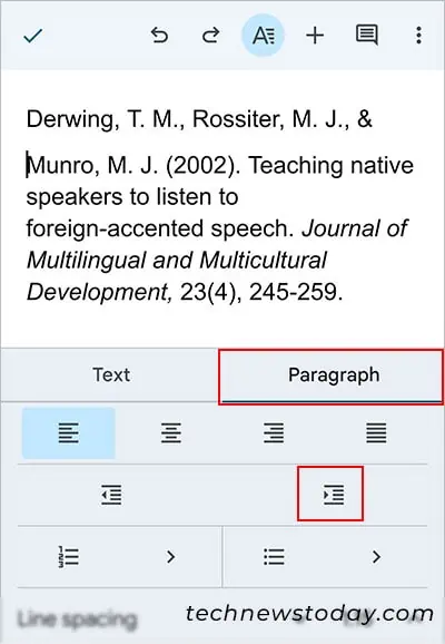 How to Indent Second Line in Google Docs for Citations 10 Indent-second-line-of-citation-on-Google-Docs-Mobile-1