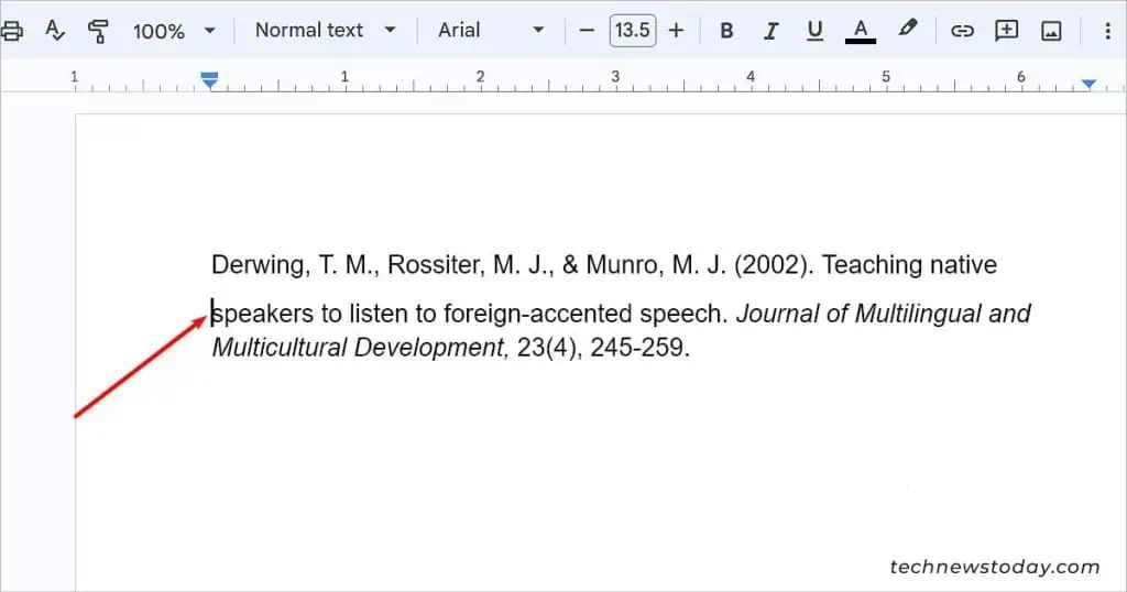 How to Indent Second Line in Google Docs for Citations 6 Place-the-cursor-on-second-line-and-press-Enter-2-1024x538