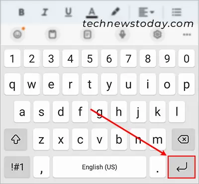 How to Indent Second Line in Google Docs for Citations 8 Press-Enter-or-return-mobile-keyboard