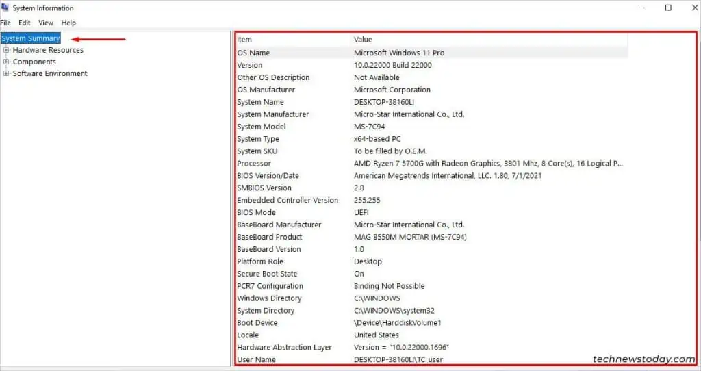 How to Check PC Specs on Windows 11 1 System-Information-1-1024x542