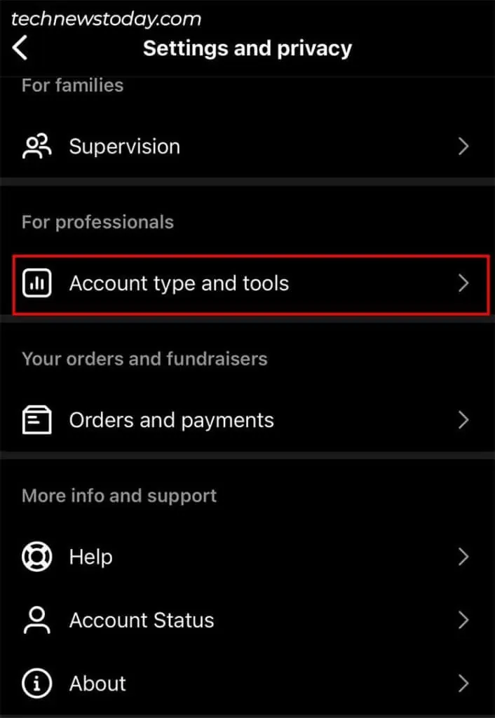 Add Yours Sticker Not Working on Instagram? 9 Ways to Fix 16 Under-For-Professionals-select-Account-type-and-tools-706x1024