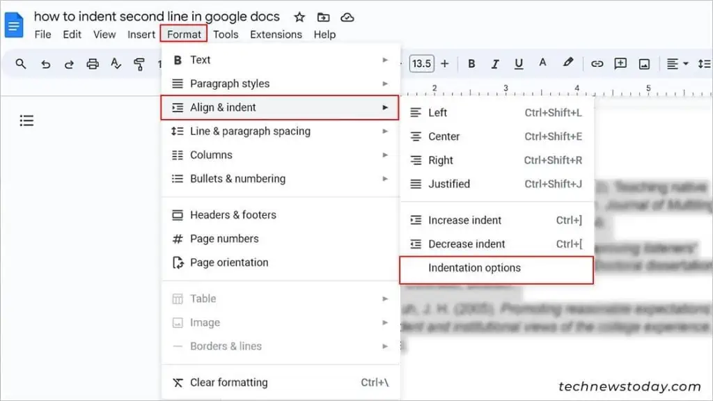 How to Indent Second Line in Google Docs for Citations 4 Use-hanginng-indent-options-on-Google-Docs-1024x576