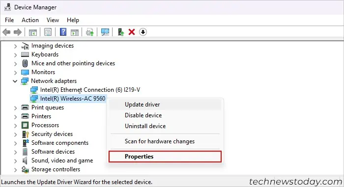 Intel Wireless AC 9560 Not Working? Try these Fixes 8 device-manager-intel-wireless-ac-9560-properties